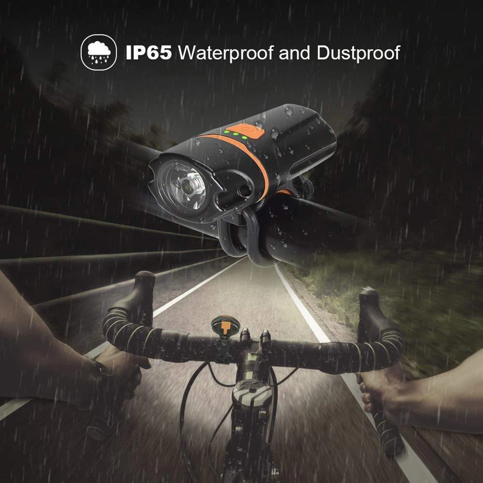 Bicycle Led Front Light Headlight Super Bright Waterproof, USB Rechargeable with 6 Modes