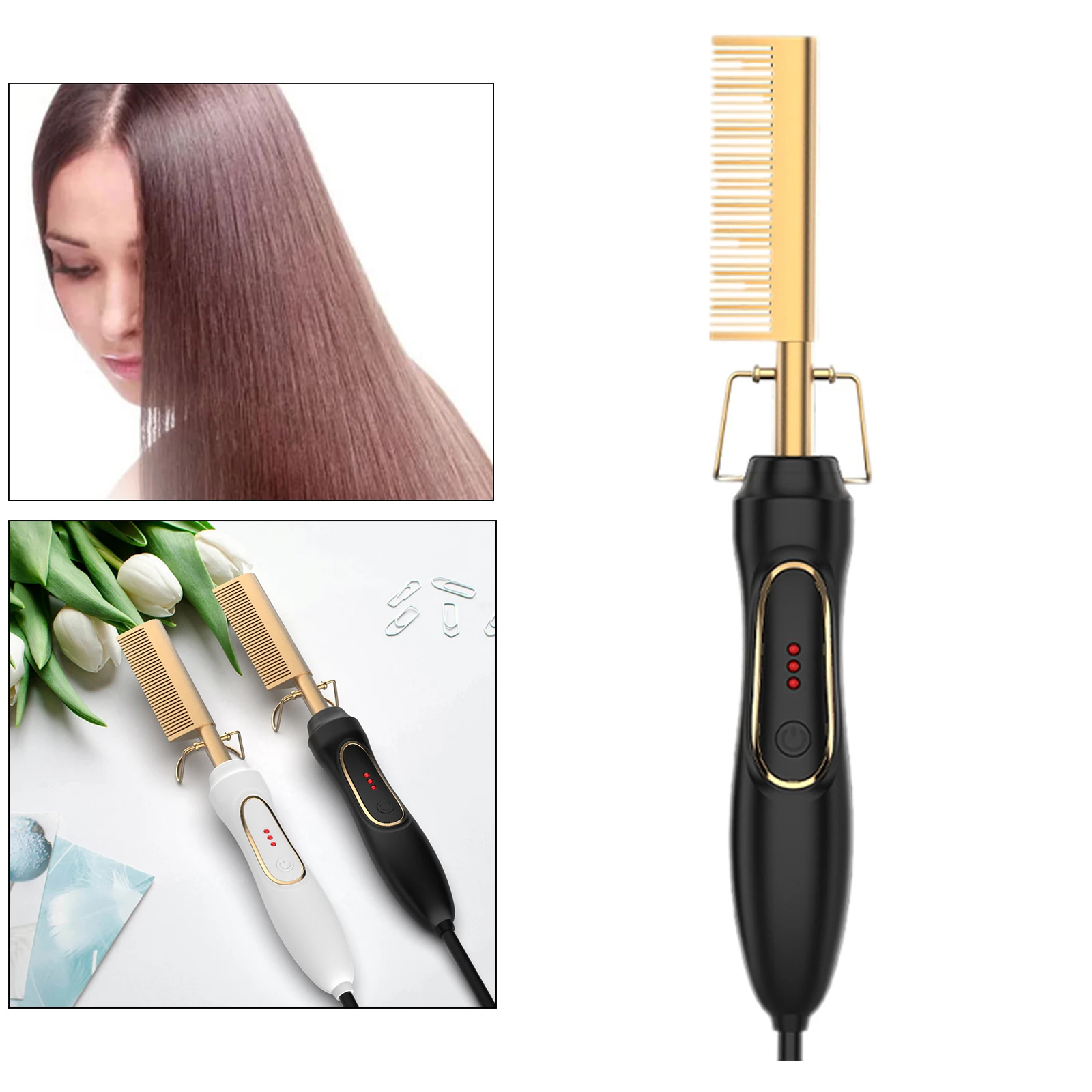Hair Straightener Flat Irons Straightening Brush Hair Straight Styler Corrugation Curling Iron Hair Curler Comb Hot Heating Comb