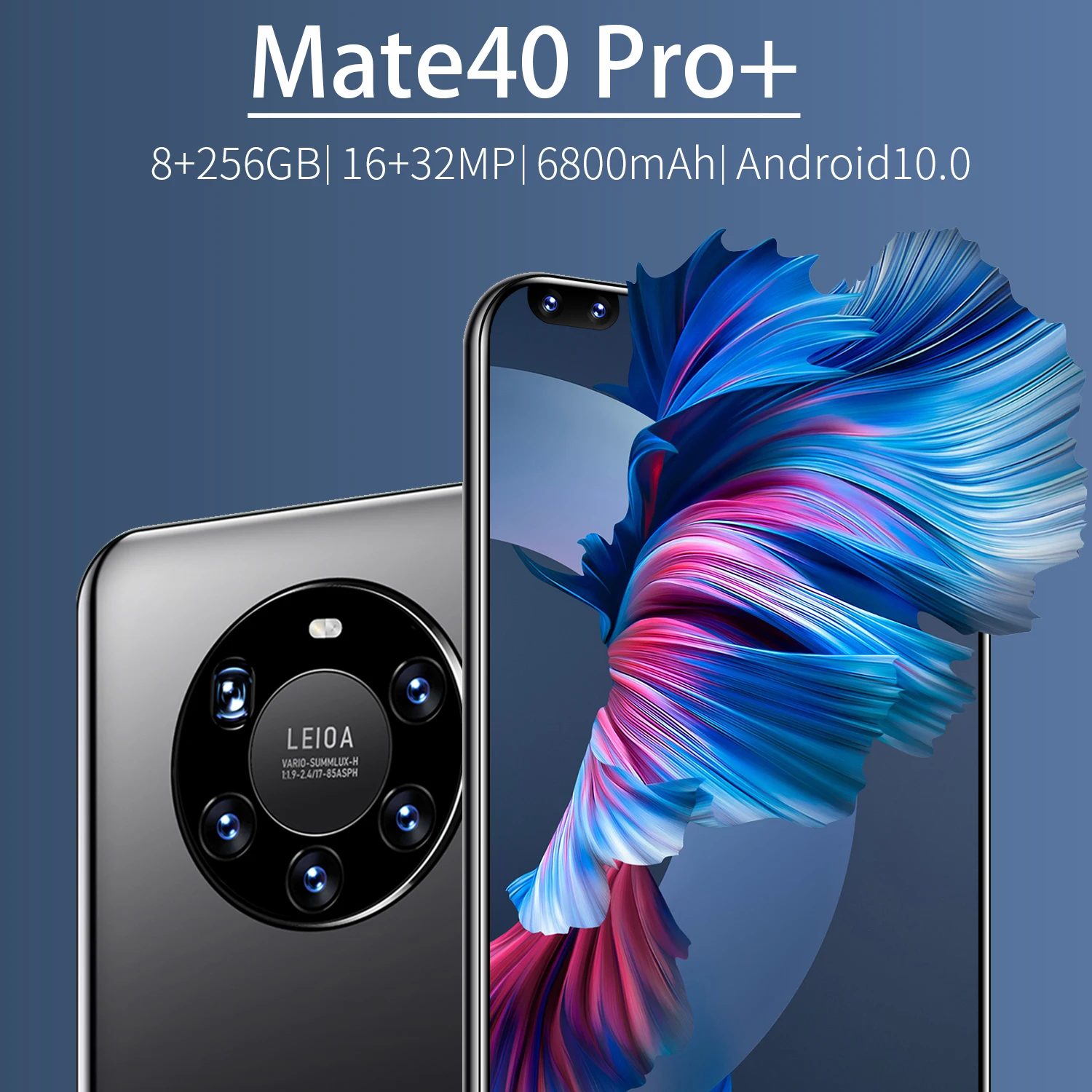 Global Version Mate40 pro 7.3 Inch Big Screen Andriod Mobile Phone 10 Core 6800mAh Double SIM Card Smart Phone MTK6889 Celular
