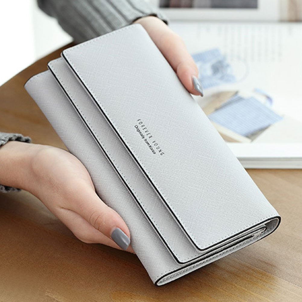 Grande capacidade tri-fold coin pocket multifunction múltipla