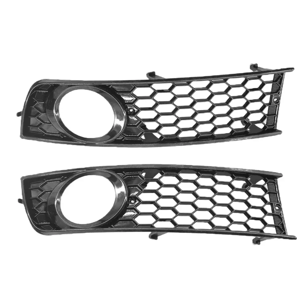 2 Pieces Front Bumper Fog Light Grilles Cover for Audi A4 B6 Replacement