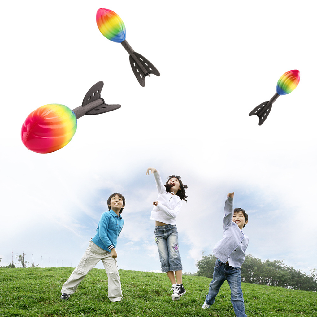 Rainbow Hand Throwing Rocket Foam Battle Toy Outdoor Activity Toy, Great for Kids Party Favors