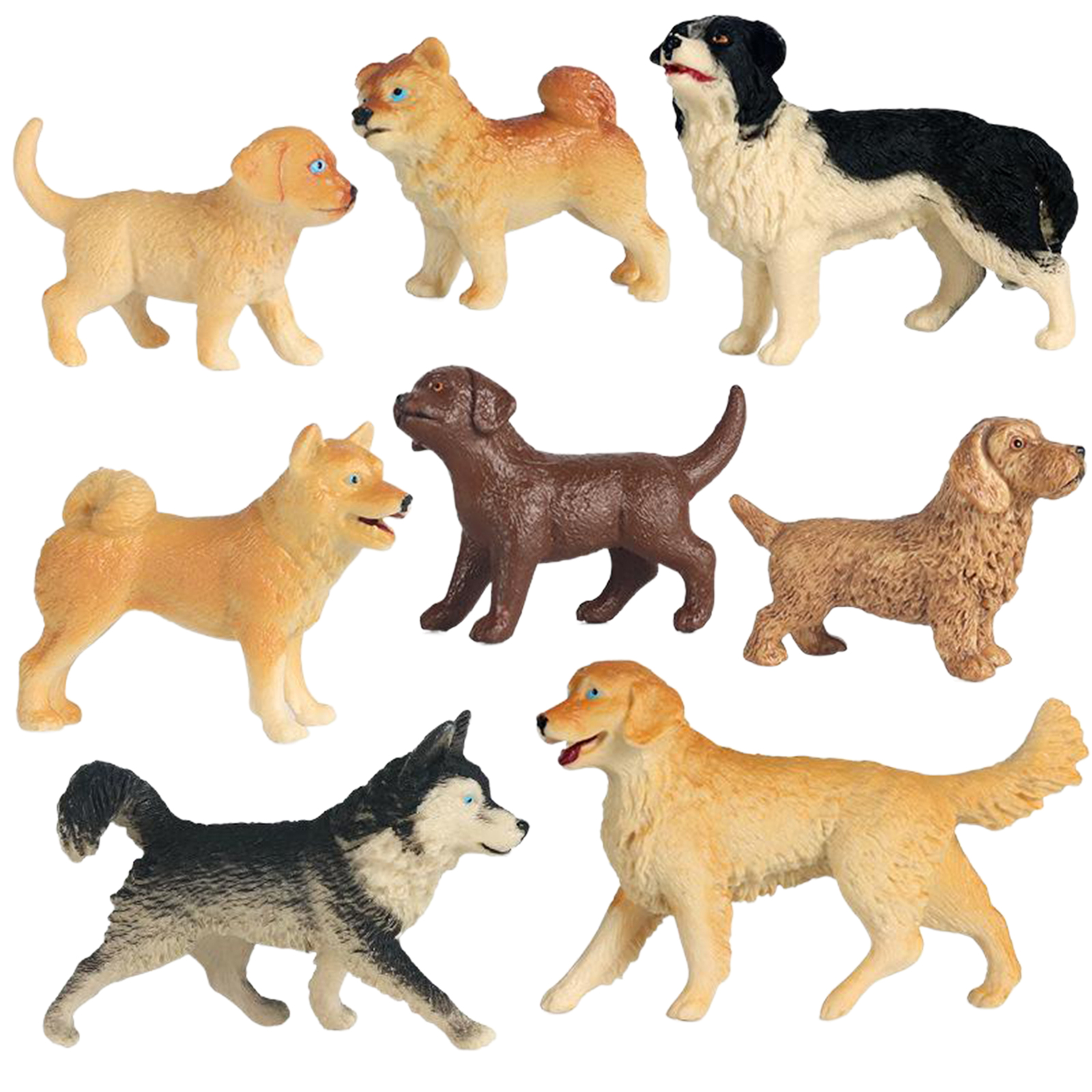 Solid Plastic Simulated Dog Model Decor Toy Figurine Ornaments From
