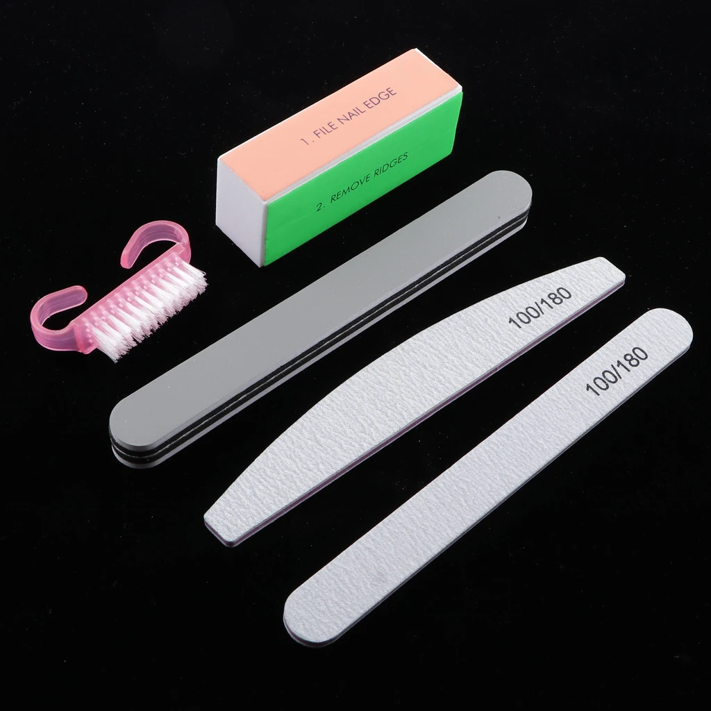 5 Pieces 100/180 Nail Files Manicure Pedicure Nail Grinding Tool Set