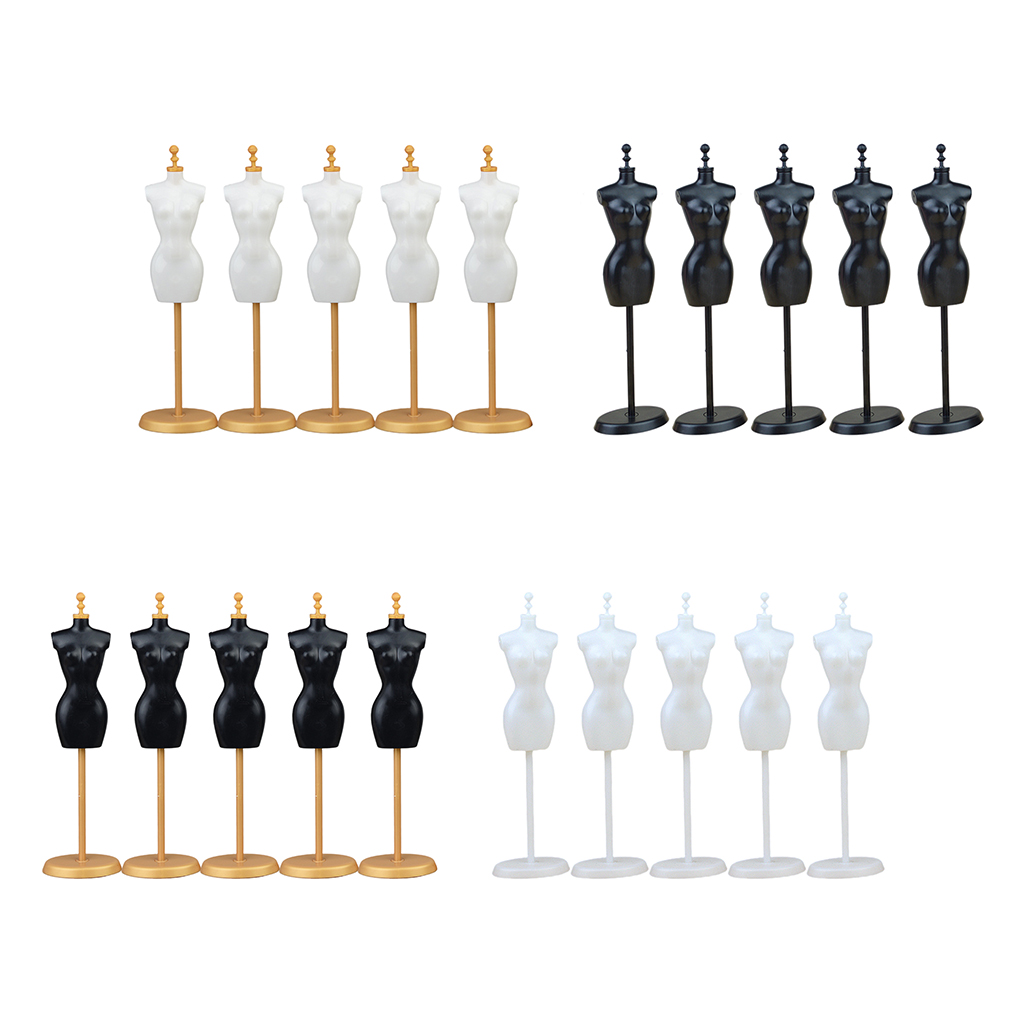 5 Pcs Doll Dress Form Clothing Clothes Displaying Rack Mannequin Model Stand Doll Dresses Model Rack