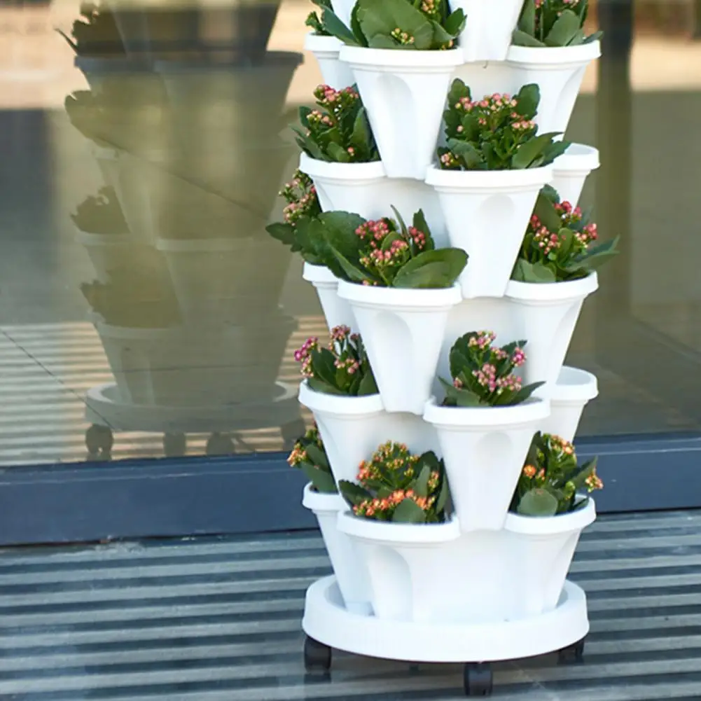 Details about   Vertical Stackable Strawberry Herb Garden Planter Flower Fruits Pots DIY Decor N 