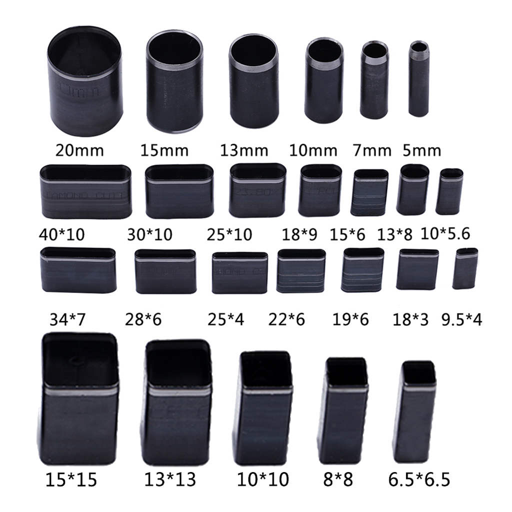 52 Shape One Hole Hollow Punch Cutter Set Leather Craft Tool with Case