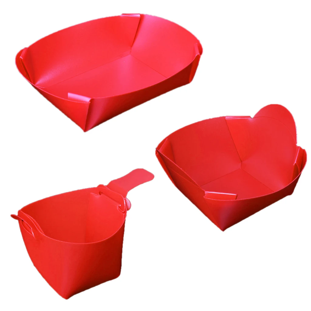 Portable Foldable Camping Tableware Set Lightweight Folding Bowl Plate Cup Travel Kit Chopping Board Red