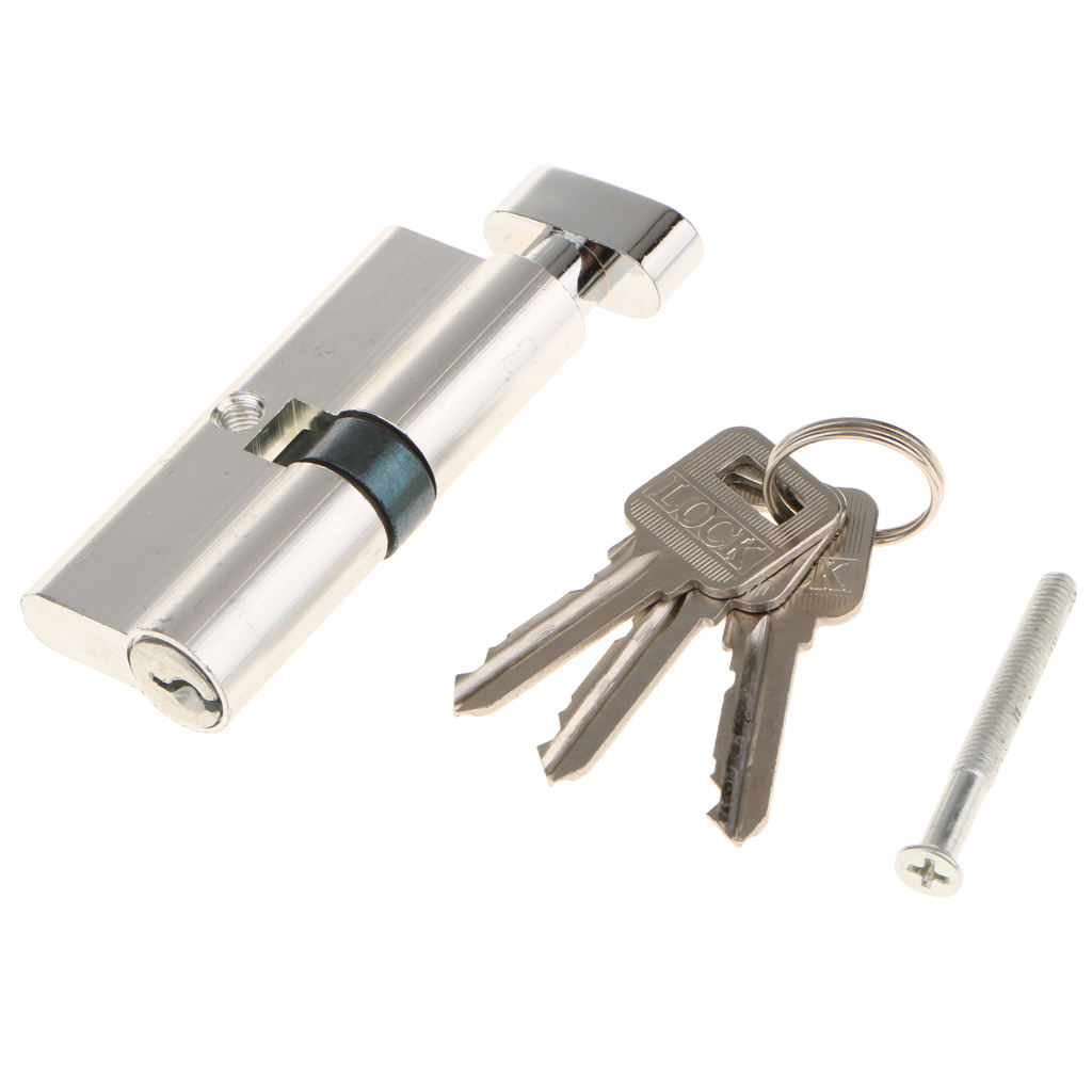 Office Home Security 3.26inch Long Silver  Anti-theft Door Entry Cylinder Lock Core with 3 Keys