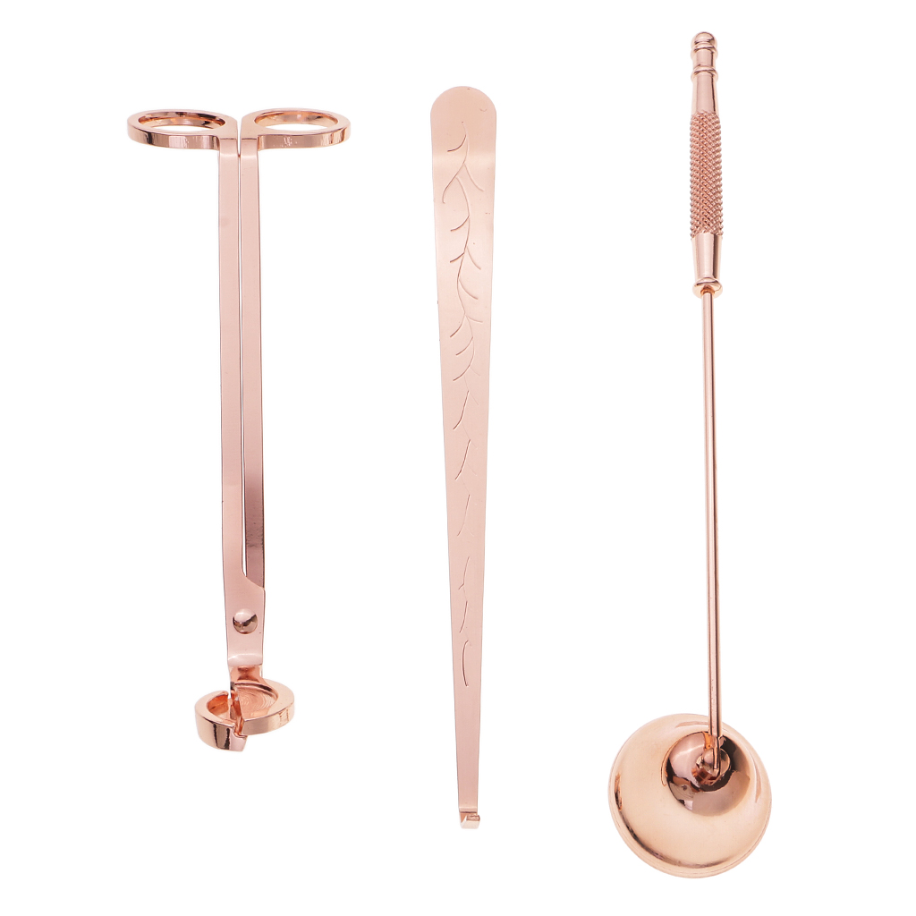 3Pcs Luxury Candle Accessory Set Candle Snuffer Wick Trimmer Dipper Tool Kit