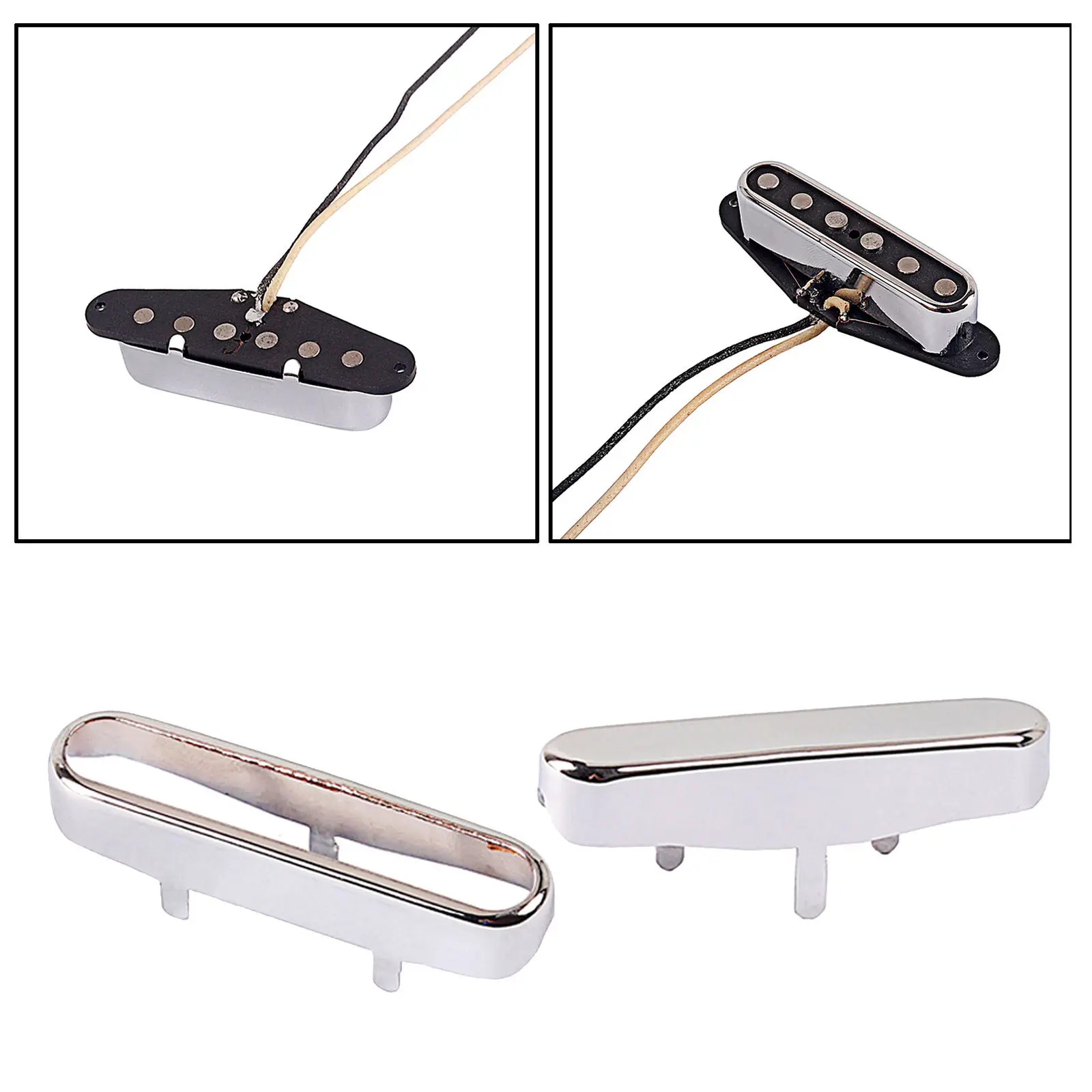 Standard Size Nickel Plated Metal Open/Sealed Neck Pickup Cover Fit for TL Guitar Electric Guitar Parts Replacement Accessory