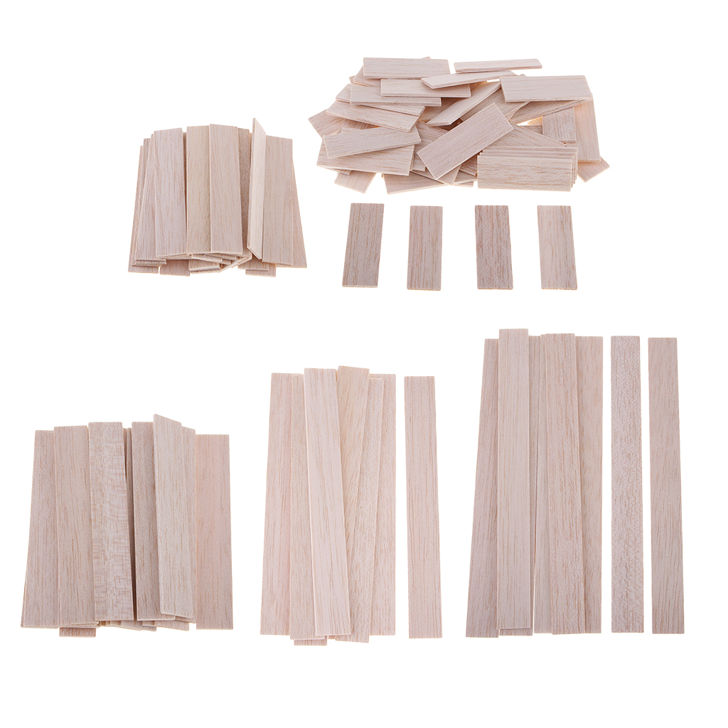 Rectangular Unfinished Balsa Wood Stick Wooden Dowel Rod for Kids Model Making DIY Craft Home Wedding Party Decoration