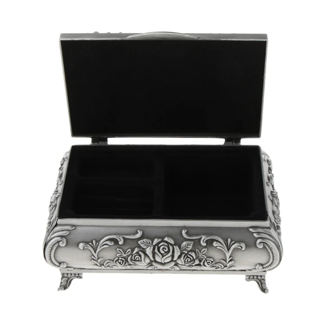 Queen Princess Rose Flower Treasure Box Jewelry Makeup Birthday Storage Case