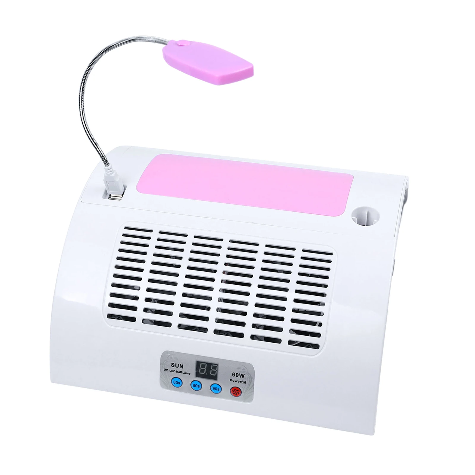 Portable Electric Art Nail Lamp with Polishing Pen Storage Bag Grinding Head 60W Manicure Supplies Drill Dryer
