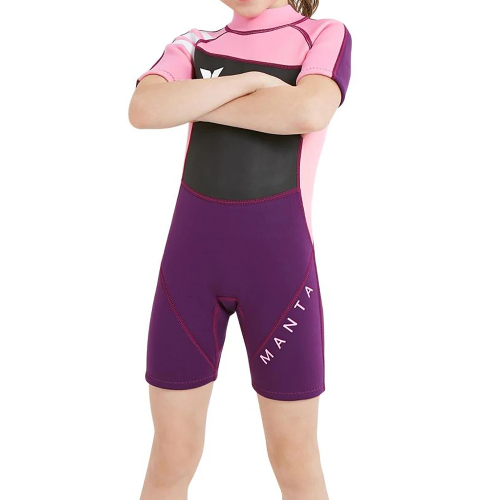 Kids Short Sleeve Wetsuit Swimwear Bathing Suit One Piece Swimsuit UPF50+ Wetsuits Surfing Swimming Diving Suit