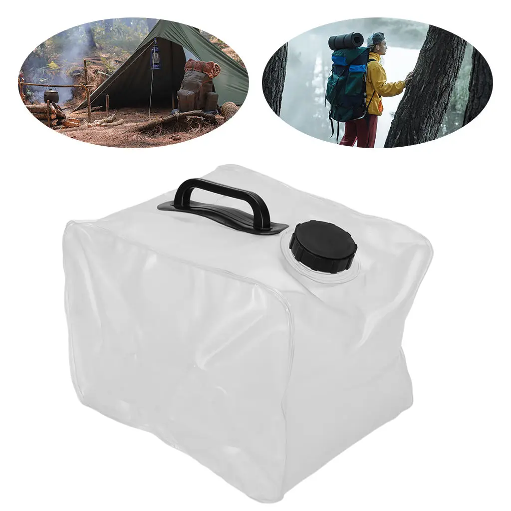 10L Portable Water Bag Collapsible PVC Water Container Outdoor Camping Mountaineering Backpack Cycling Water Carrier