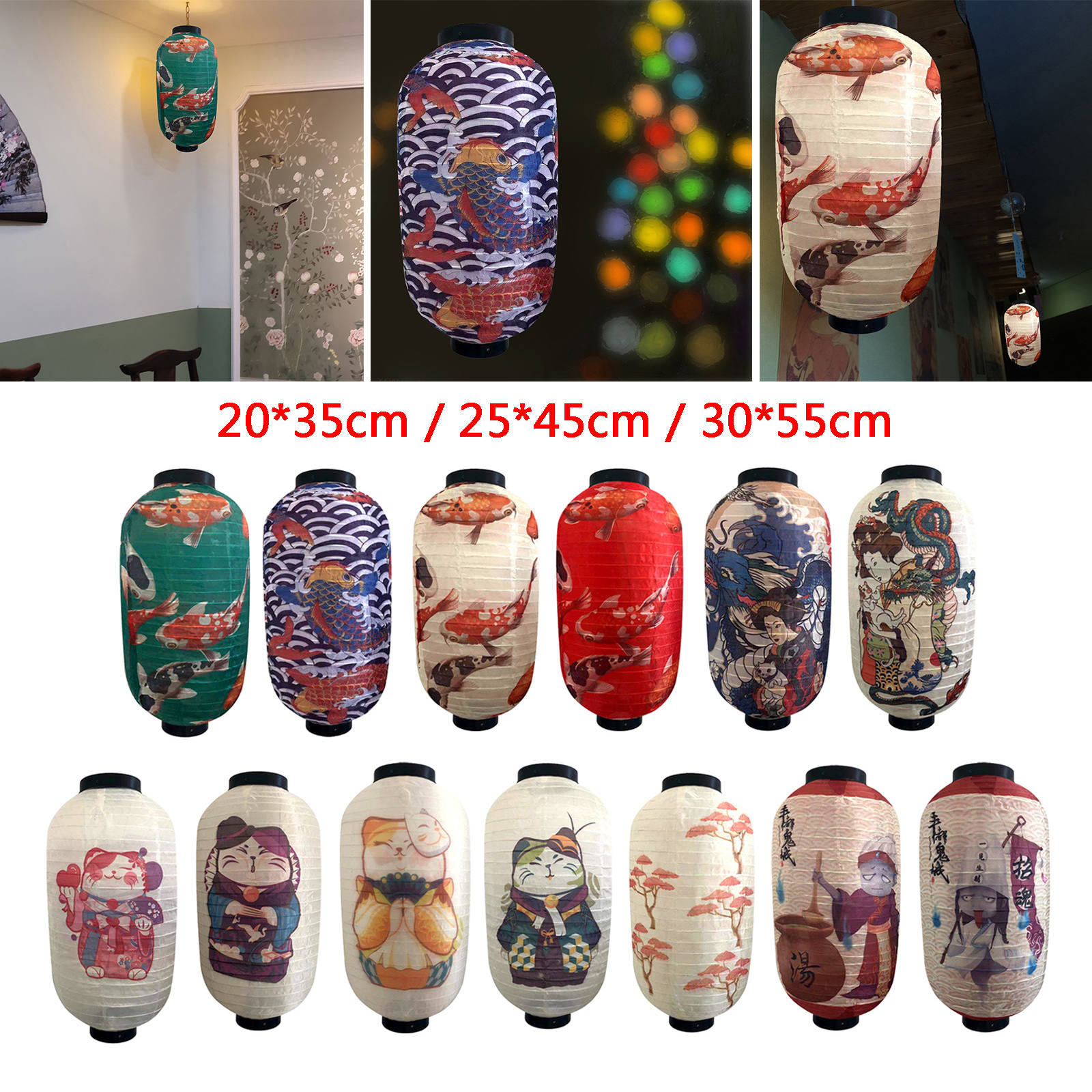 Japanese Cloth Waterproof Lantern Hanging Korean Ramen Sashimi Cuisine Shop Restaurant Decor Outdoor