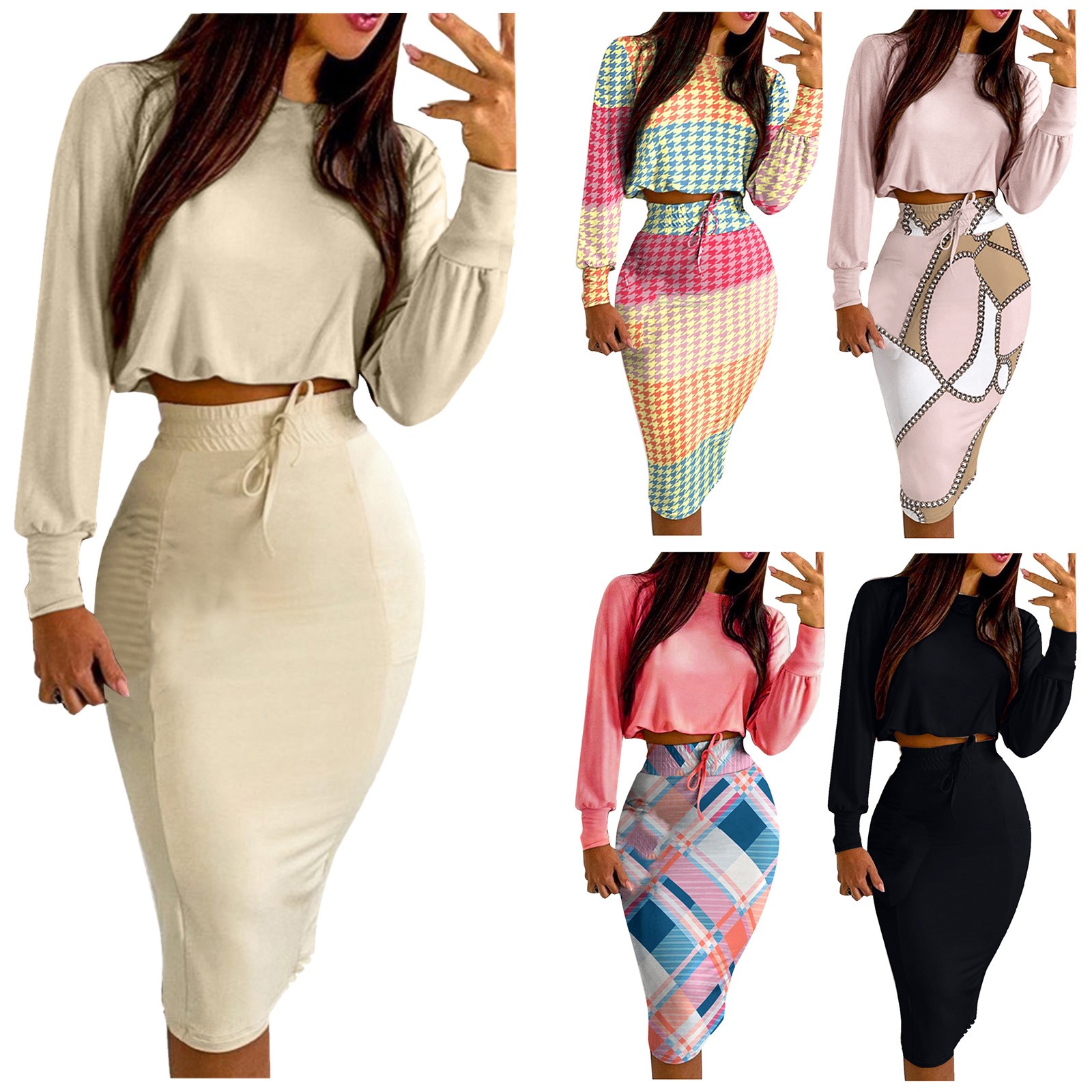 bodycon com estampa xadrez, saias com camisas