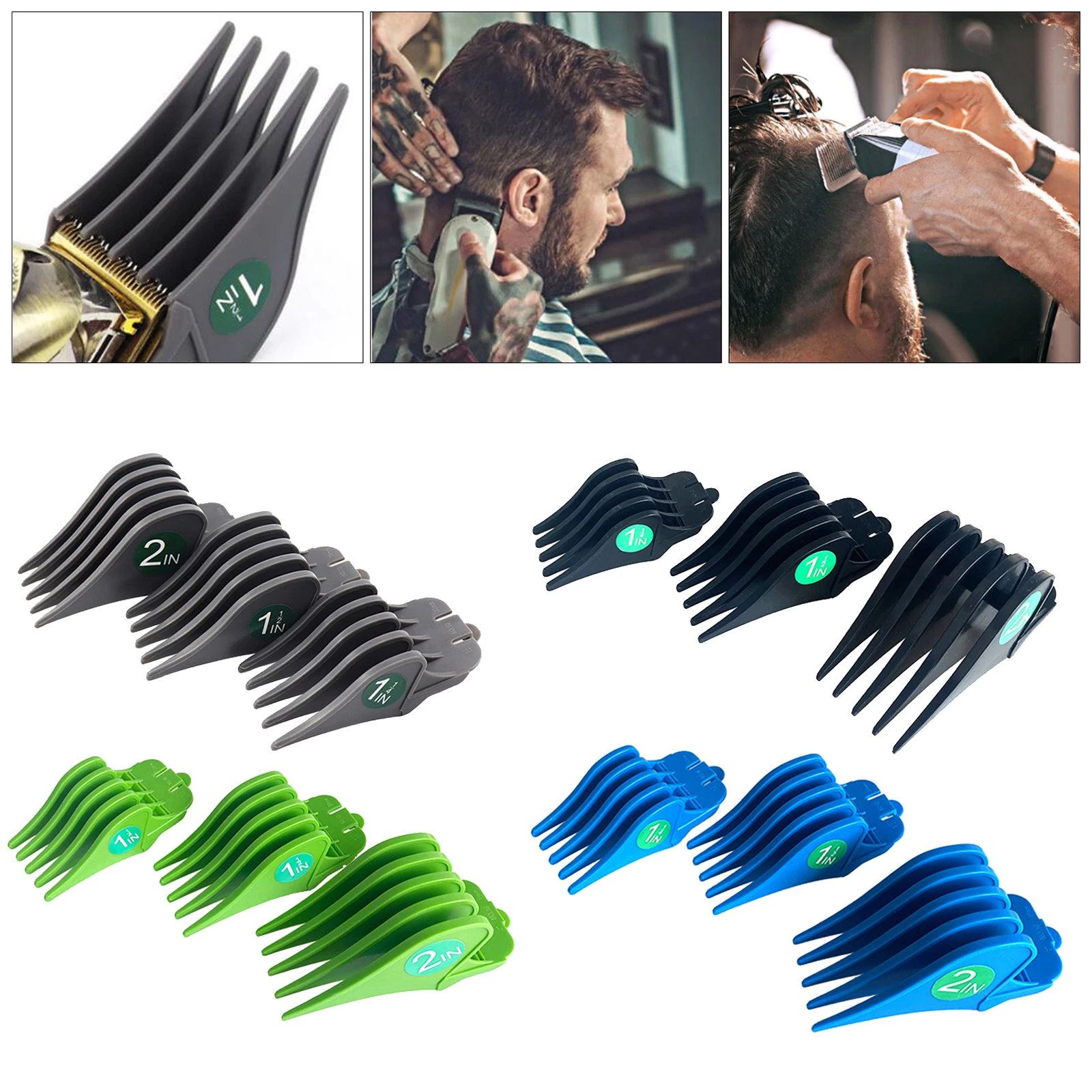 3Pcs/Set Replacement Hair Clipper Guide Combs Cutting Guides Attachment Clipper Guard Combs Attachment Replacement Tool