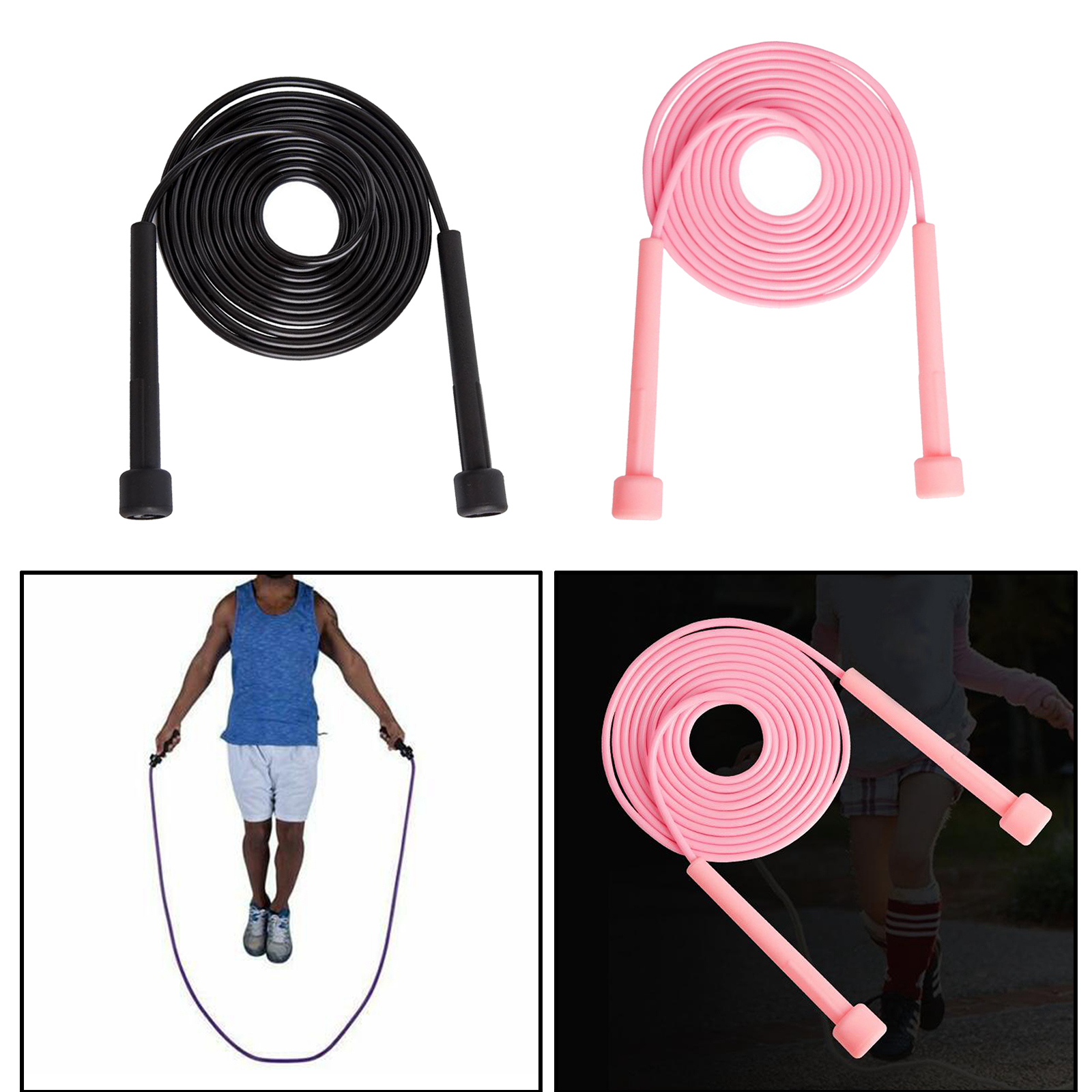 Kids Speed Jump Rope Men Women Gym PVC Skipping Rope Adjustable Length Workout Fitness Equipment Muscle Boxing Training