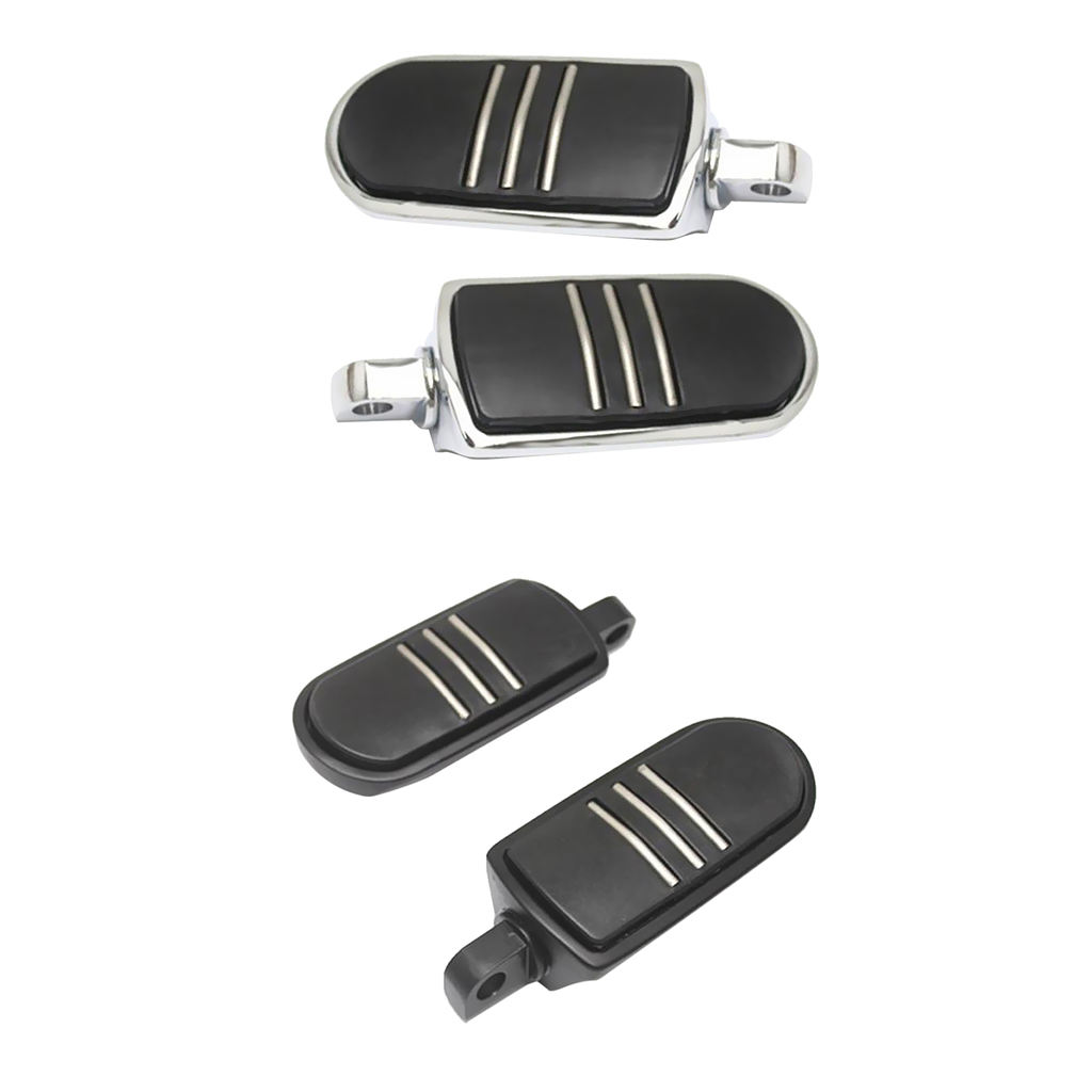 1 Pair Silver Rear Front Foot Pegs Pedals for Harley   