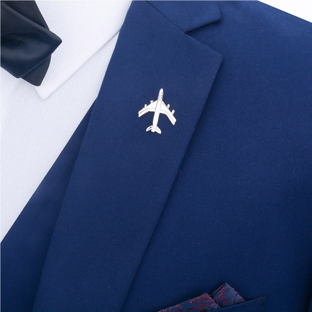 Vintage Men Collar Pins Airplane Shirt Brooch Lapel Pins Novelty Suit Vest Suit