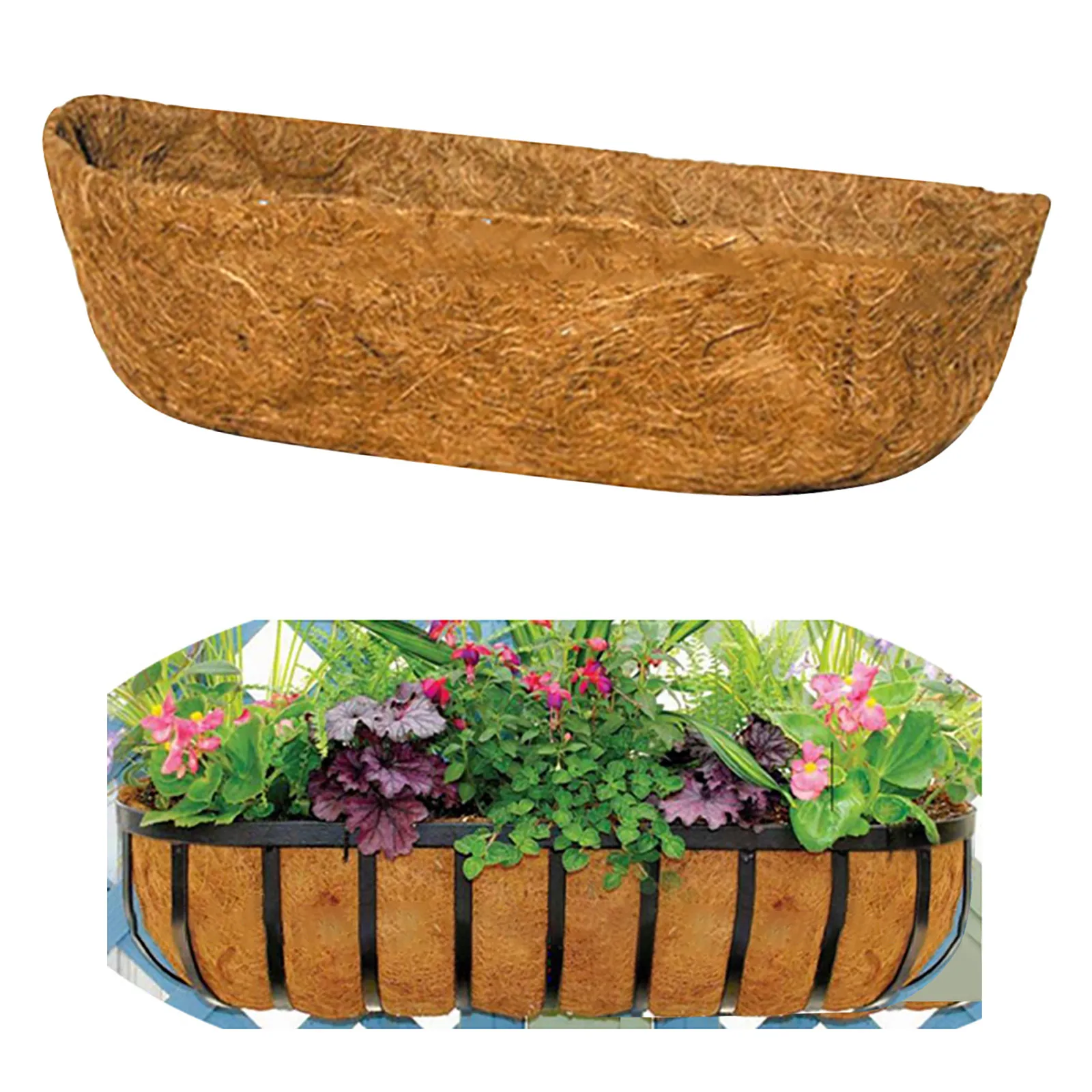 Basket Liner Paper,Trough Coco Fiber Replacement Liner Basket Liner for Garden Flower Pot 3 Styles 