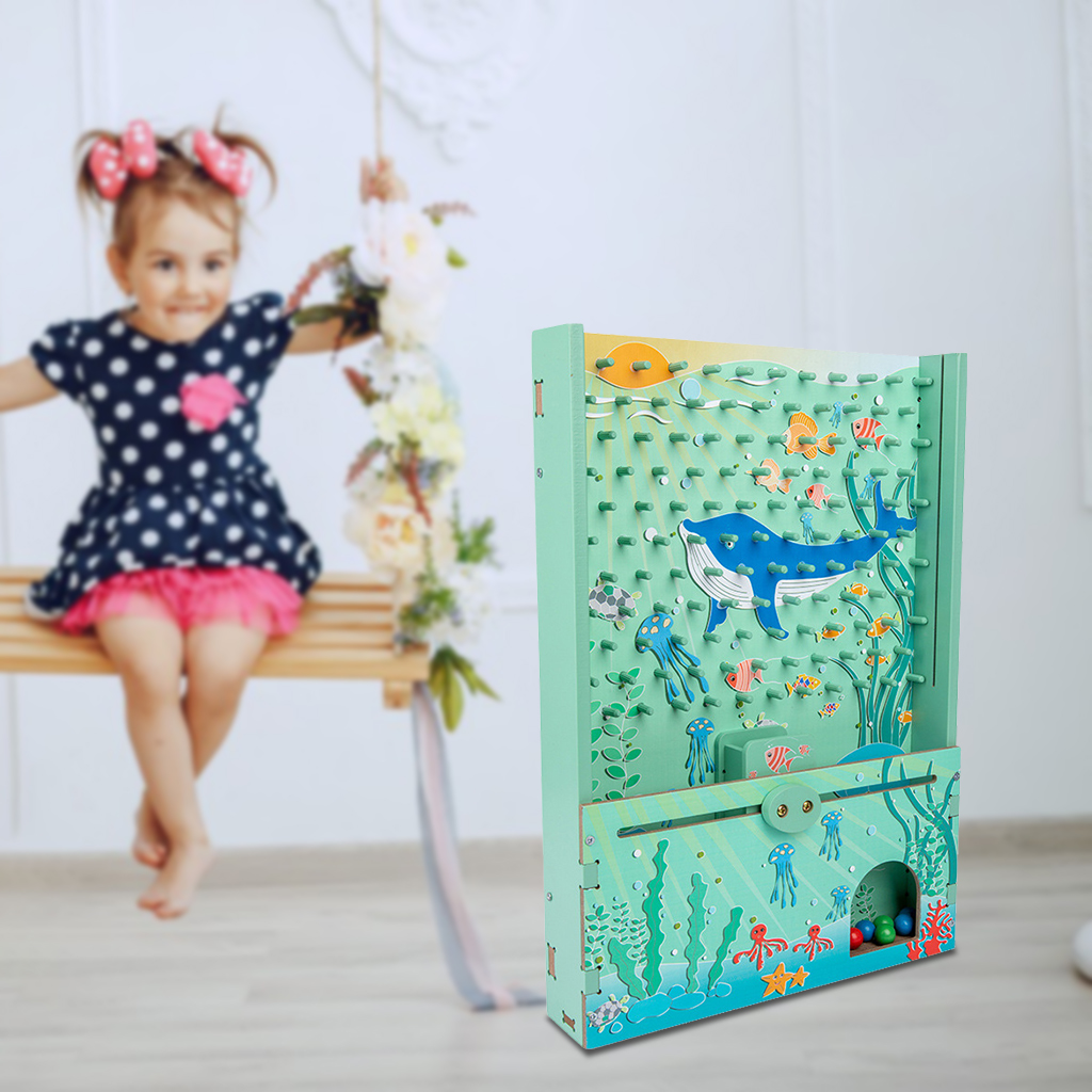 Wooden Catching Bead Games Hand-eye Coordination Toy for Kids Catch Ball Set