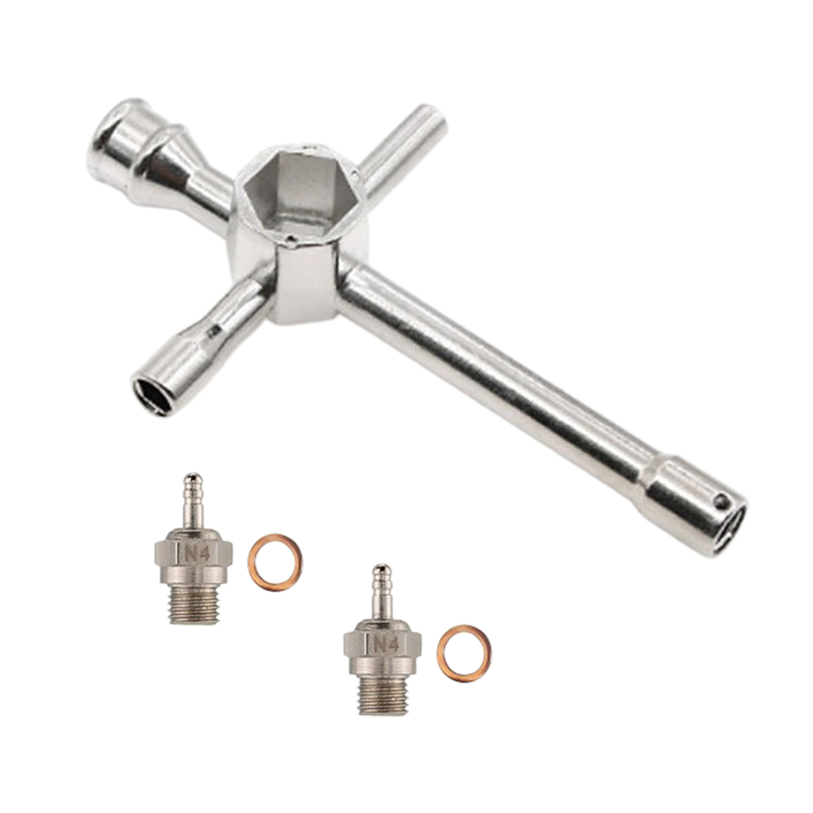 2x Duty Metal Hot Glow Plug Spark & Cross Wrenches for Kyosho HPI  RC