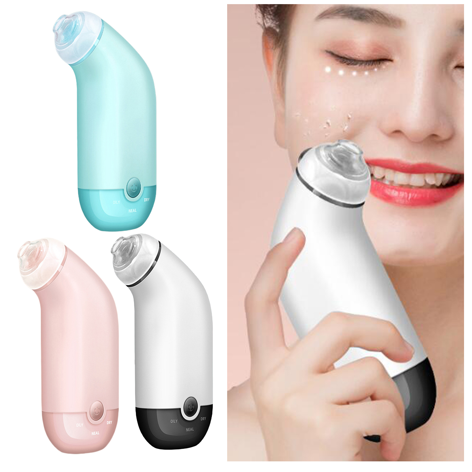 Blackhead Remover Suction Vacuum Acne Whitehead Cleaner Cordless USB Rechargeable Pimple Sucker Beauty Device with 3 Probes