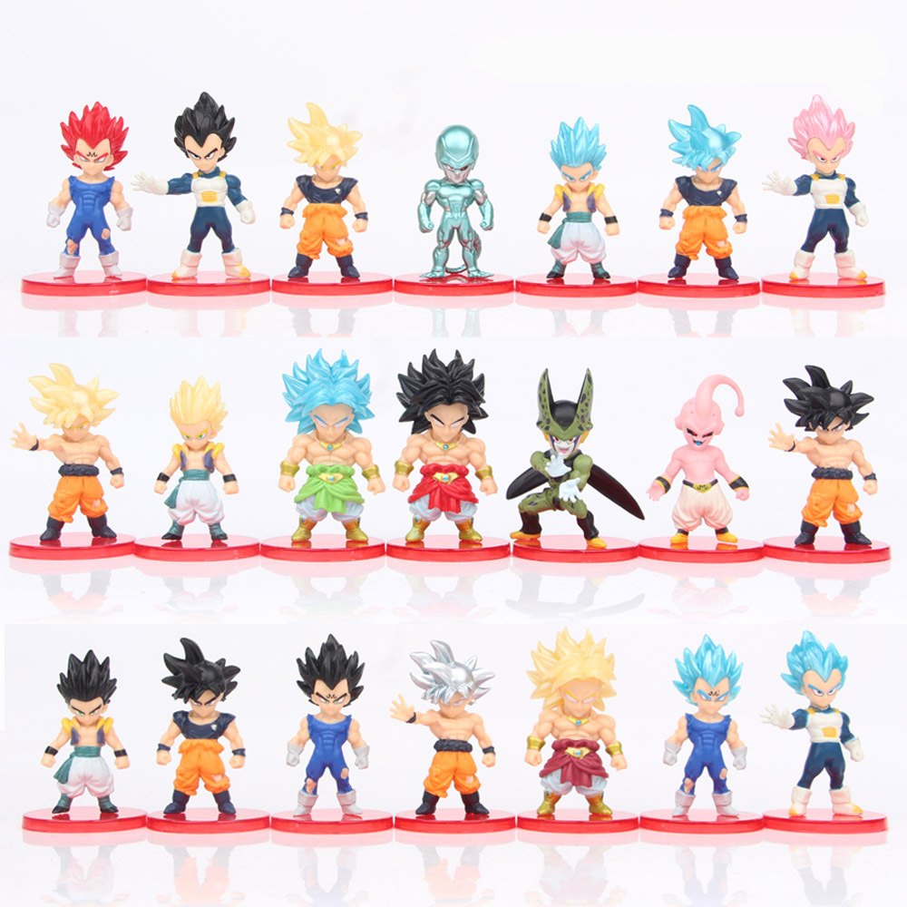 21PCS Mini Dragon Ball Z Figures Super Saiyan Goku Vetega Gotenks