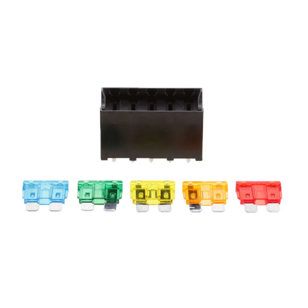 dolity Car 5 Way Blade Fuse Box Holder Distribution Block Fusebox With ATC Fuses
