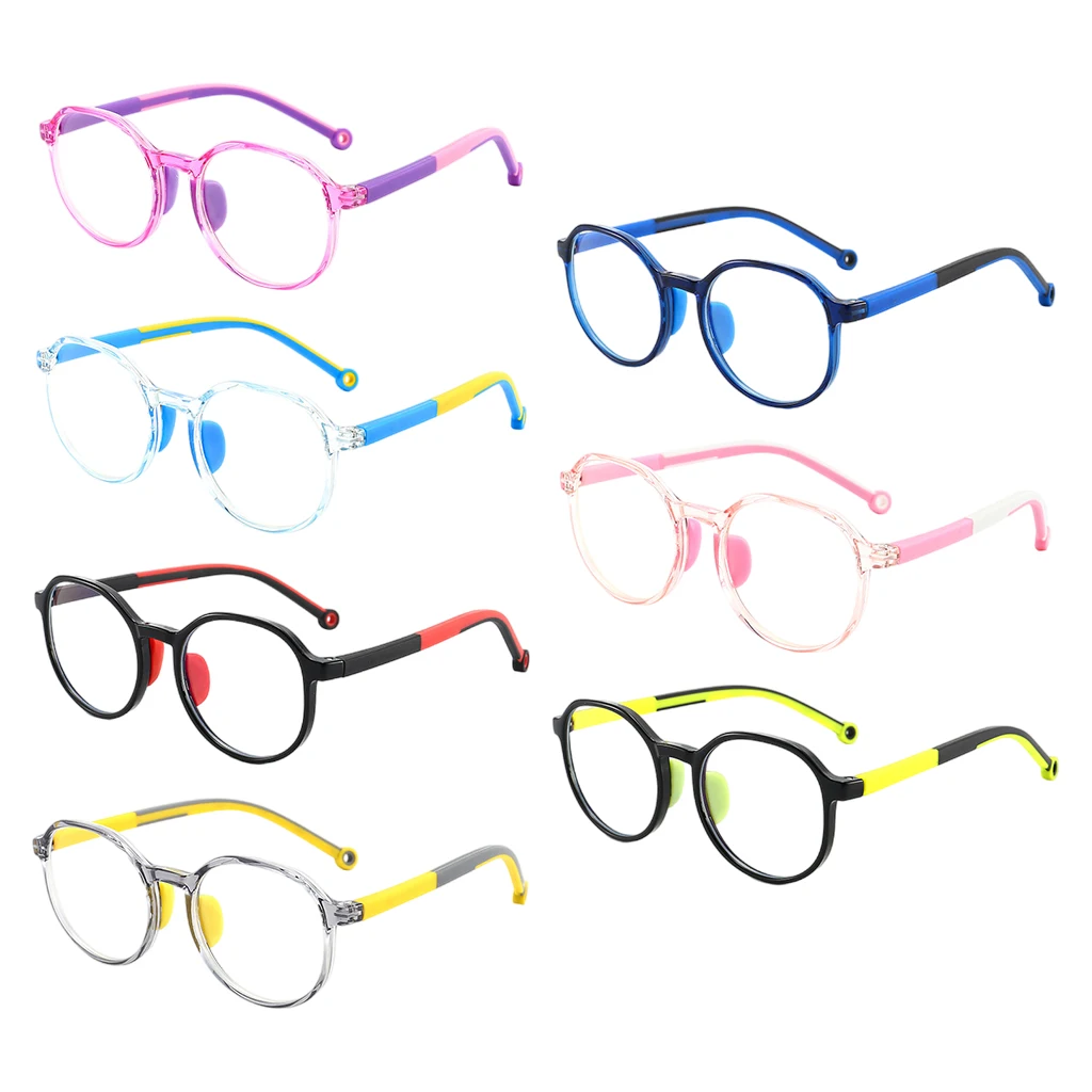 Round Anti Blue Light Kids Glasses Children Boy Girls Computer Optical Frame Reflective Blocking Eyeglasses UV400 Filter