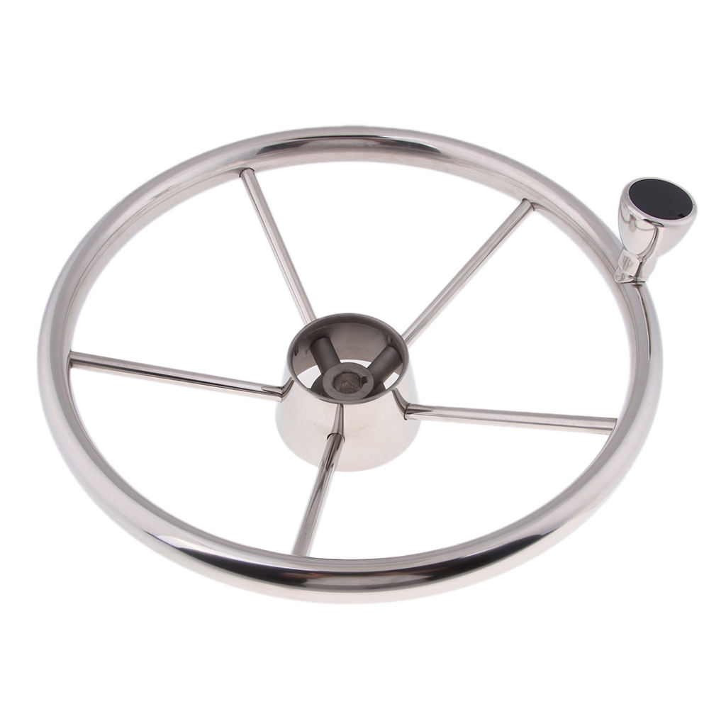 Universal 13.5'' Marine Boat Pontoon Steering Wheel 5 Spoke 3/4