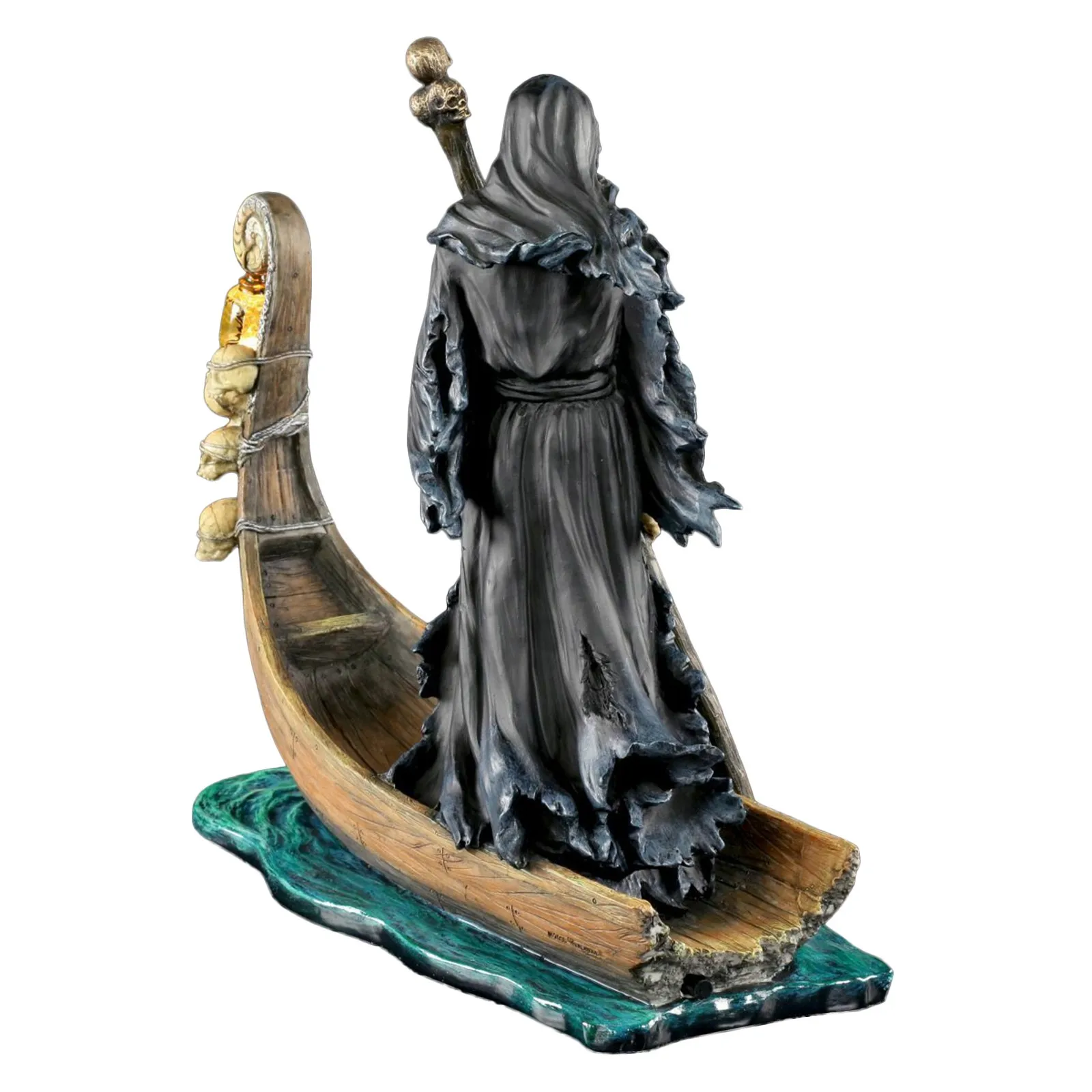 Of The Dead Propelling Boat Statue Lantern Ornament Soul Ghost Decor Grim Reaper 