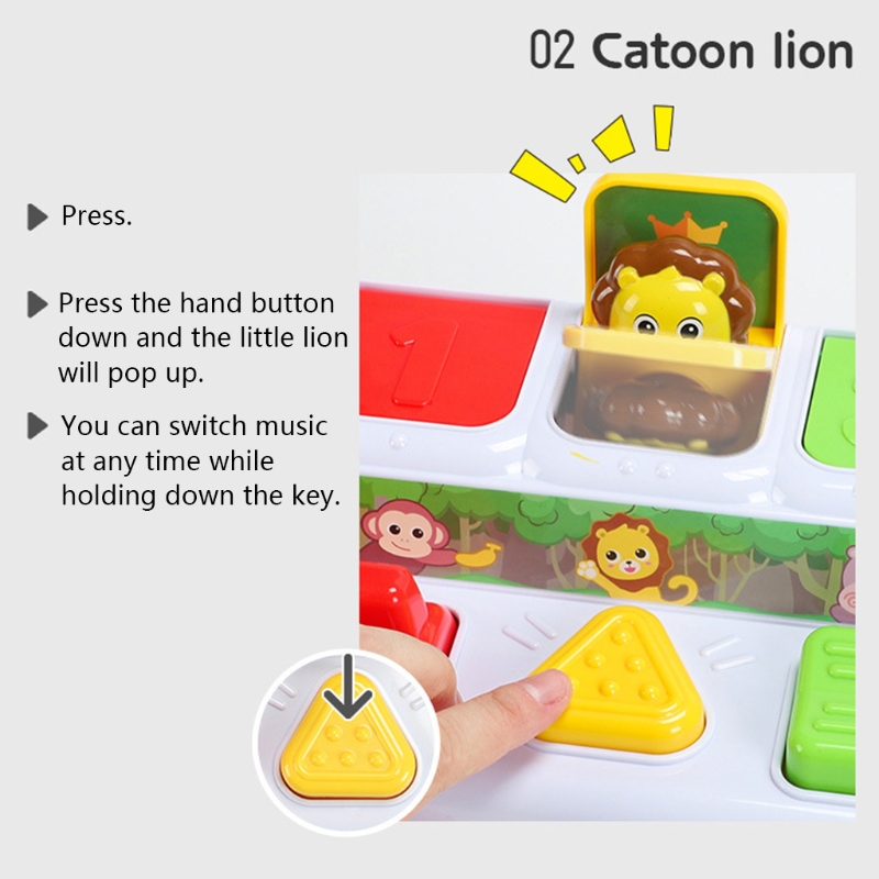 Conjunto de Brinquedo Jogo de Tabuleiro Realista dos Desenhos Placa de Brinquedo Animal com Imprensa Musical Elétrico Popup Interactivetoy Conjunto Animados Botão Torção 1 2 1 conjunto de jogos de tabuleiro elétricos