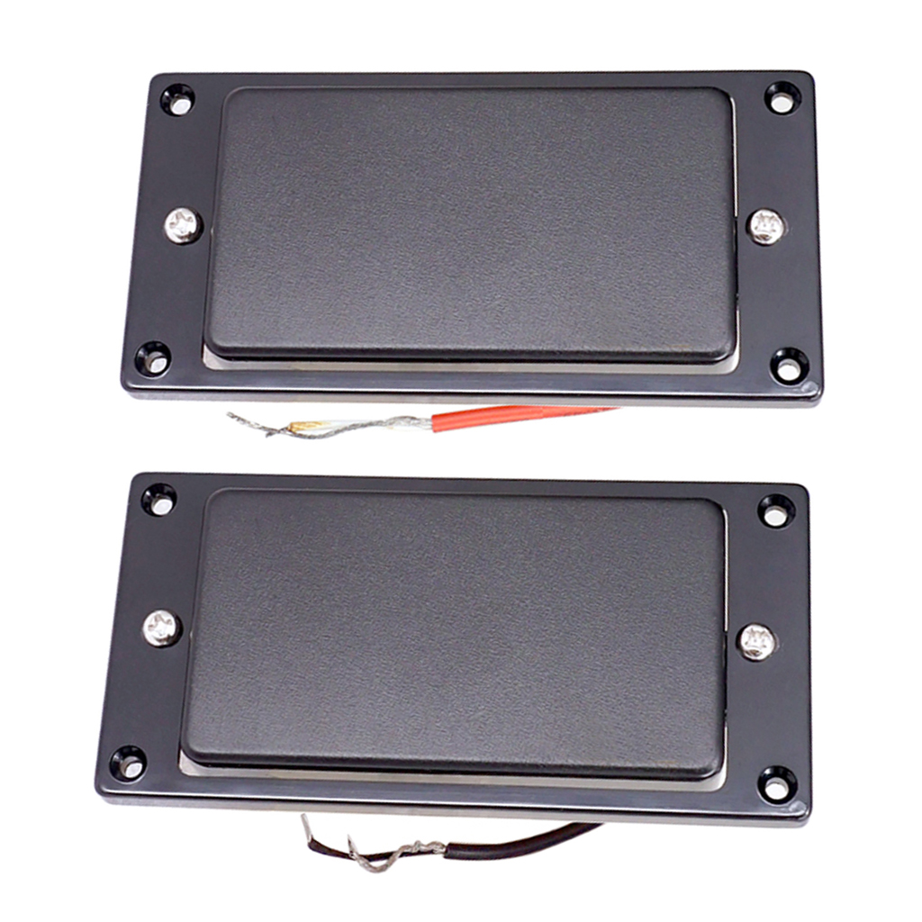 2Pcs Instrument Sealed Pickup Bridge Neck Black for 6-String Electric Guitar