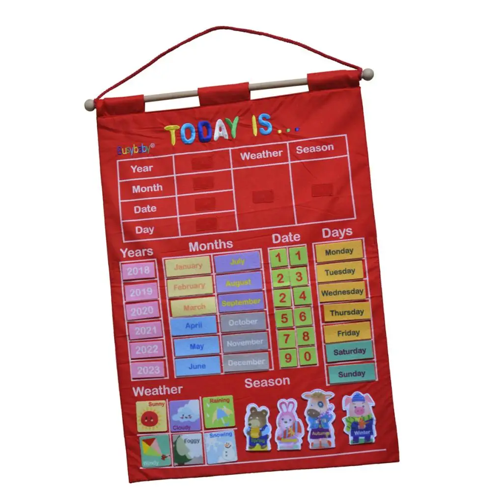 Wall Hanging Learning Calendar Chart Monthly Calendar For Kids Early Education