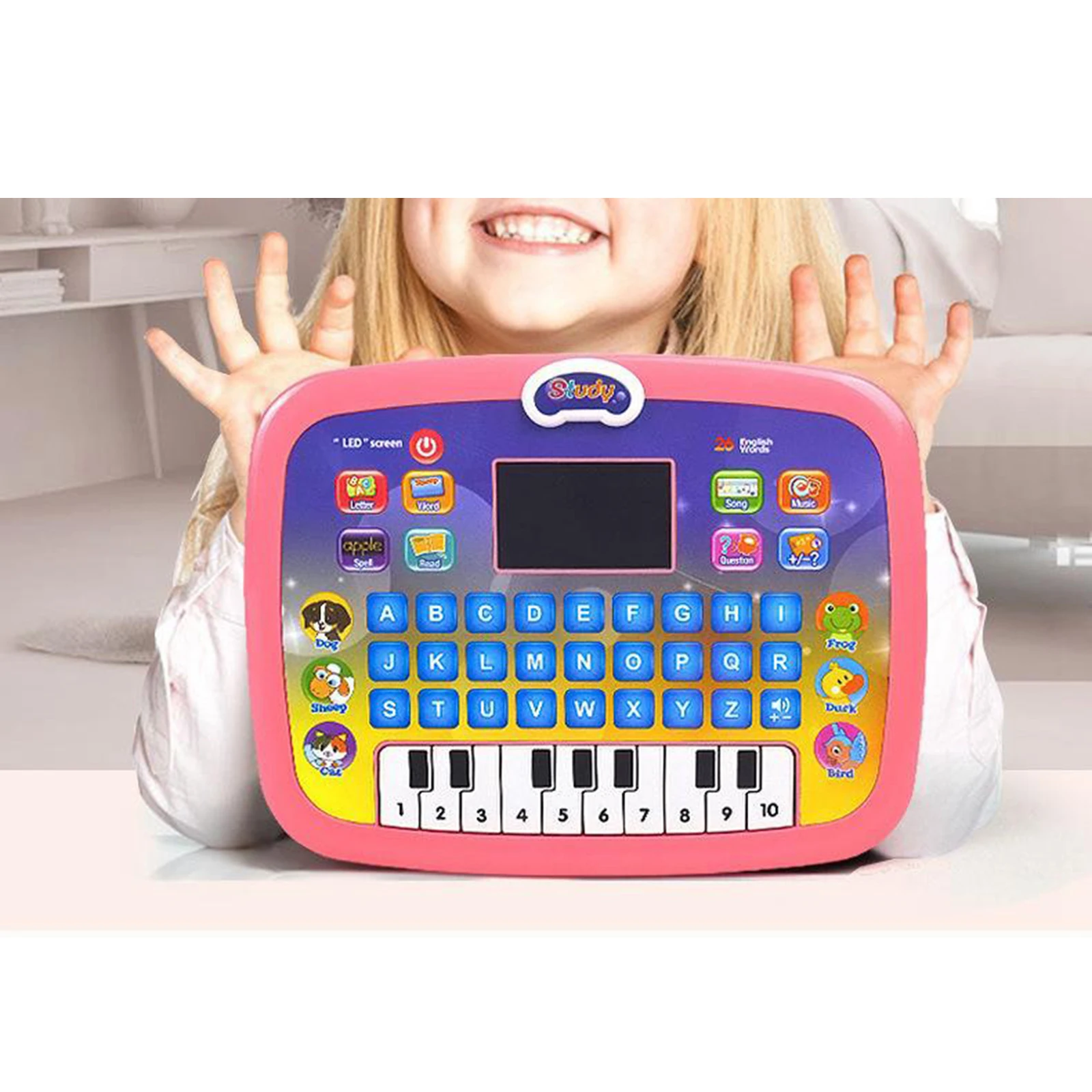 Educational Computer Toys LED Screen Teaching Learning Tablet Machine Gifts