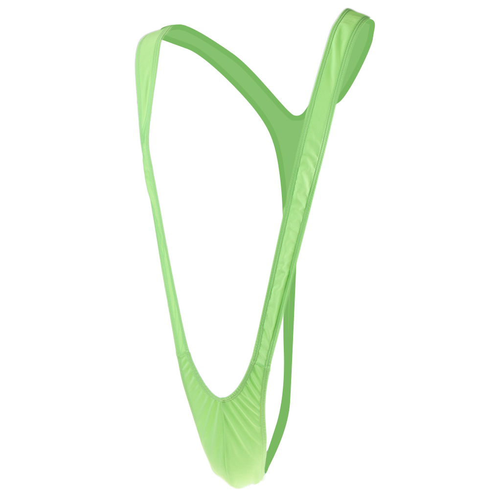 Men Fluorescent Green Mankini Underwear Borat Costume Swimwear Beachwear