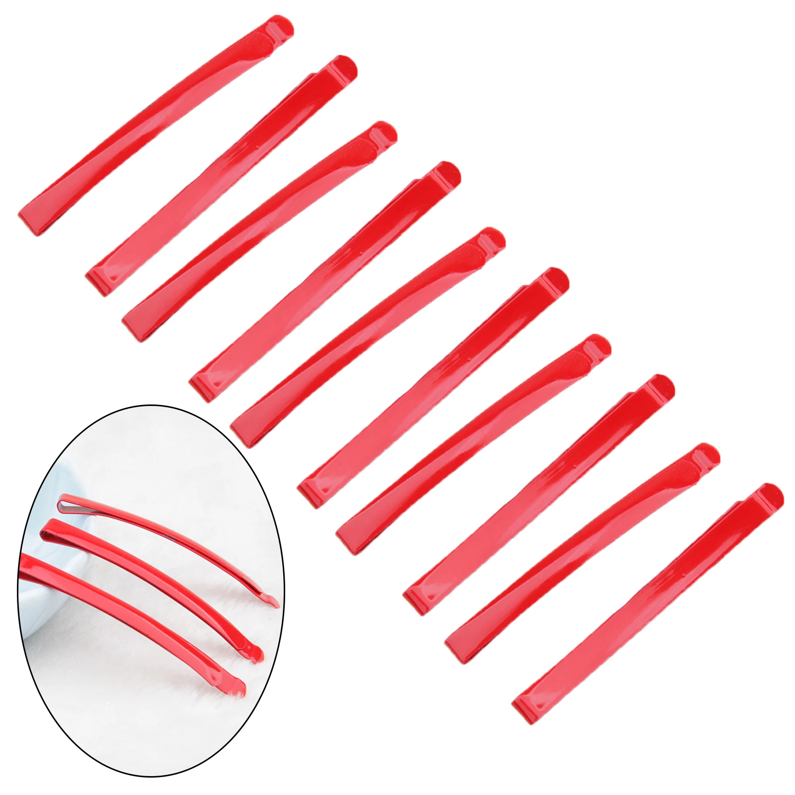 10 Pack Anime Red Hairpins Flat Style Hair Clips Cosplay Props Headwear for Girl Women Hair Styling Suitable for All Hair Types