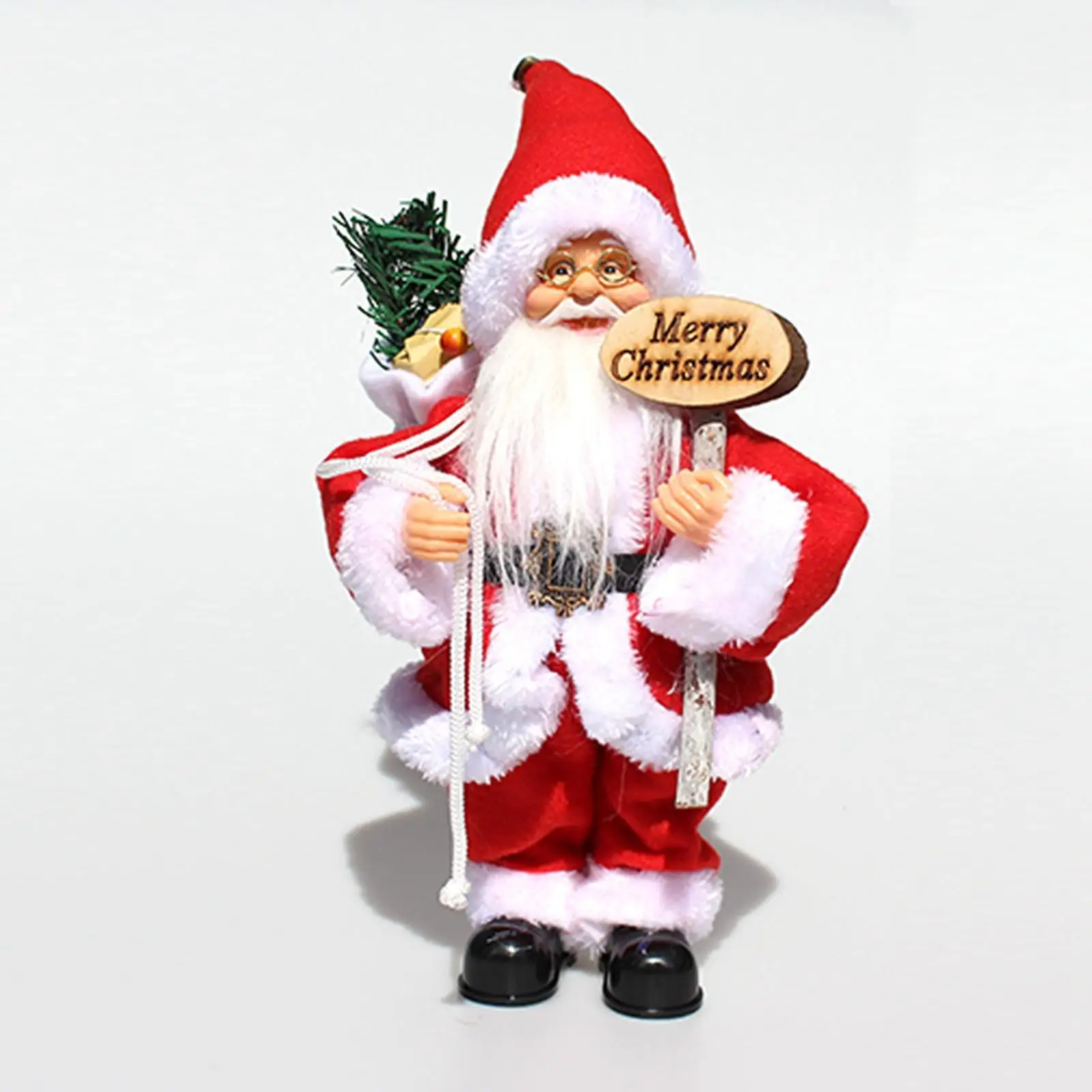 Electric Music Santa Claus Doll Musical Ornaments Tabletop Singing Electric Santa Claus for Christmas Fireplace Outdoor