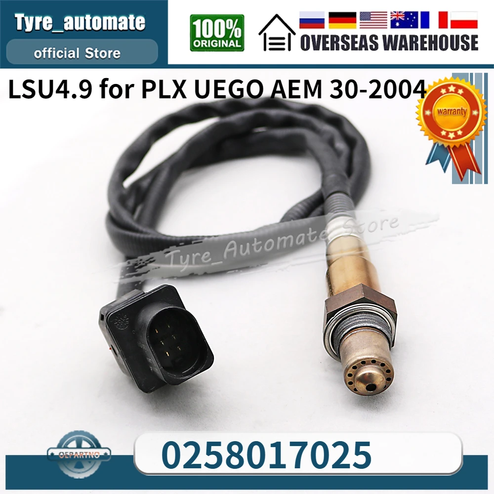 Lsu4.9 O2 uego banda ancha Sensor de oxígeno para PLX AEM 30-2004 025801702 5 V1J2 
