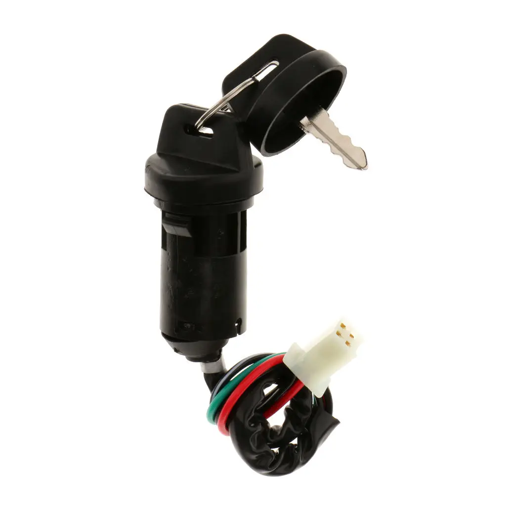 Ignition Key Scooter ATV Moped Kart Electric Motorcycle Switch Lock 4 Wire