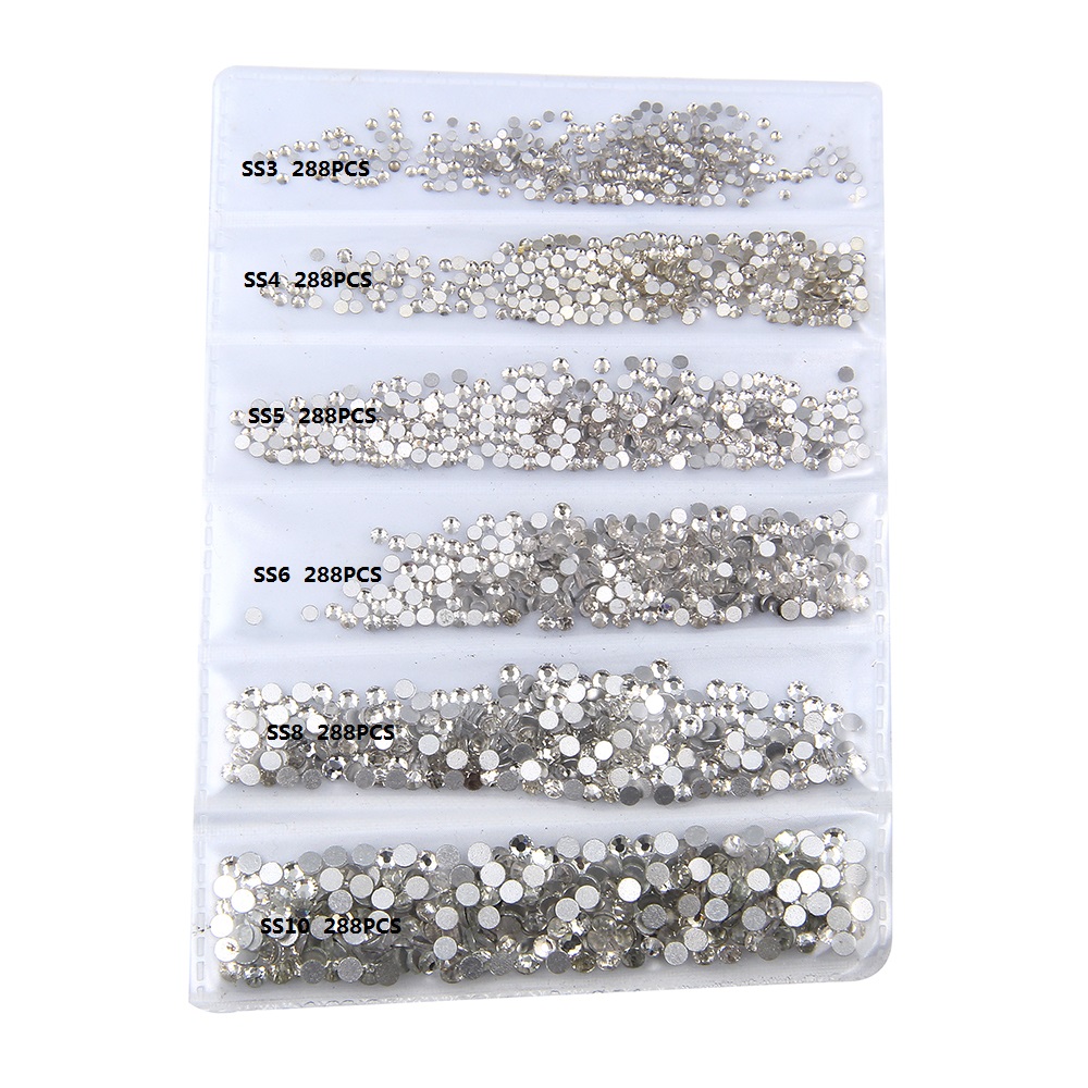 Best of Super Shiny 1440PCS SS2 To Ss10 Non Hotfix Rhinestone Clear Crystal Color 3D Nail Art Decorations Flatback Rhinestones Reviews & Tips