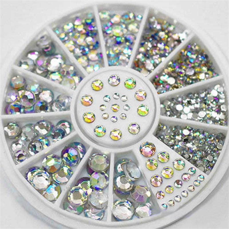 Best of DIY Nail Art Wheel Tips Crystal Glitter Rhinestone 3D Nail Art Decoration White AB Color Acrylic Diamond Drill Reviews & Tips