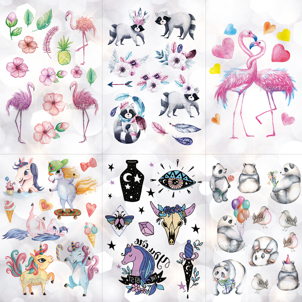 Best of Waterproof Children Cartoon Tattoo Stickers Unicorn Panda Boy Arm Tattoos Temporary Girl Cute Flamingo Horse Flash Tatoos Pony Reviews & Tips