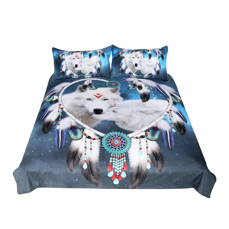 Blessliving Wolves Dreamcatcher Bedding Set Native American