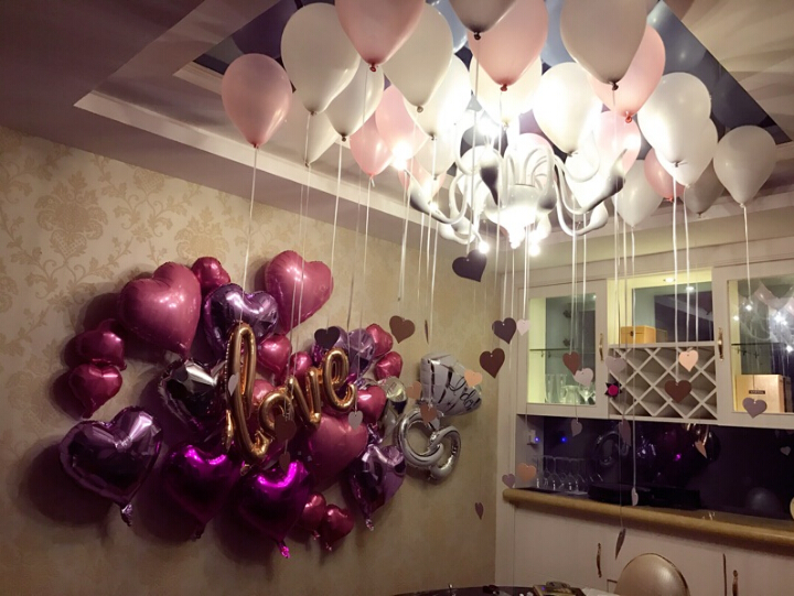 Diy Foil Love Balloons Wedding Centerpieces Decoration Set Wedding Look