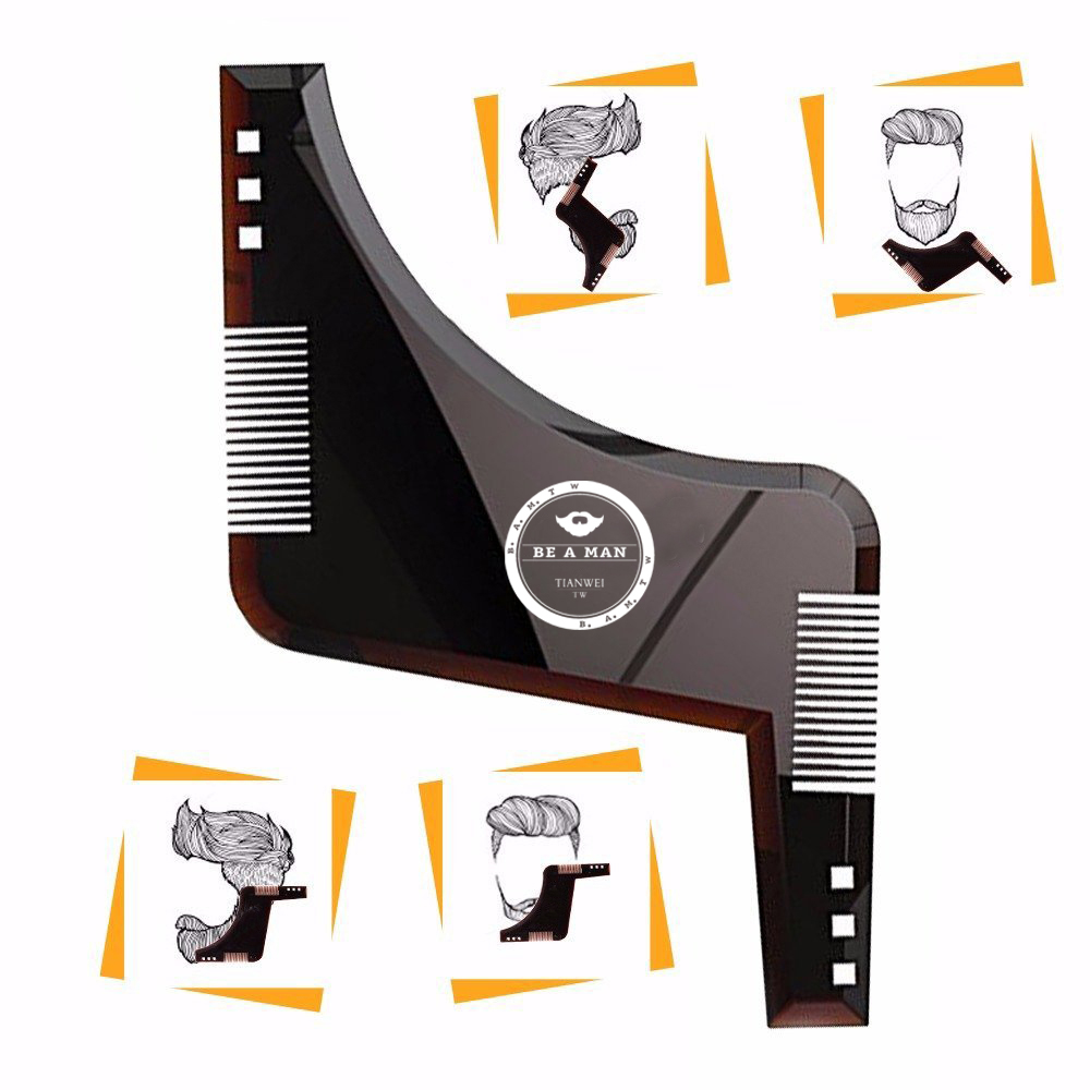 Best of New Fashion Beard Styling Shaping Template Comb New Barber Tool Symmetry Trimming Shaper Stencil 3 Colors Optional Reviews & Tips